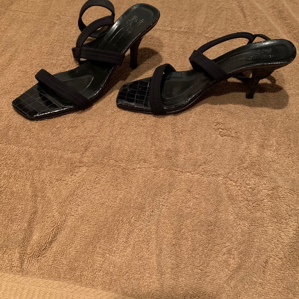 Black sexy ankle strap sandals